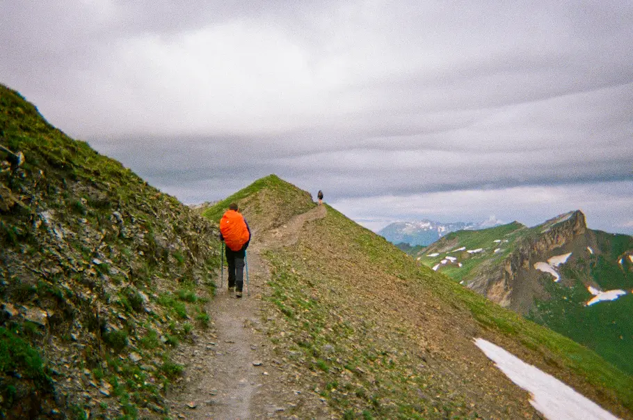 Descente depuis le col de la Croix du Bonhomme